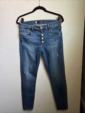 Kut from the Kloth Women's High-Rise Button-Fly Skinny Jeans - Faded Blue